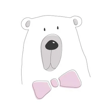 Polar Bear on white background Stock Illustration