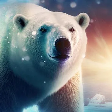 Polar bear in the winter Stock Illustration