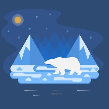 Polar bear.Illustration. Stock Illustration