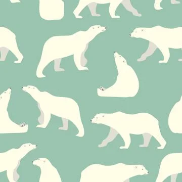 Polar bears pattern Stock Illustration