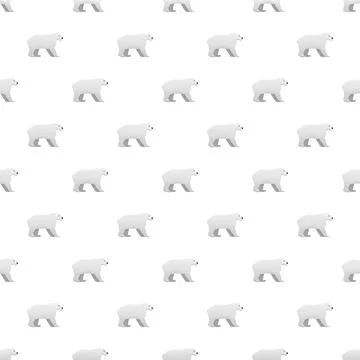 Polar bears walking in a repeating seamless pattern Illustrazione stock