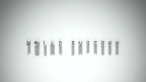 POLAR EXPRESS 3D title animation with shadows on a white background Stock Footage 296768611