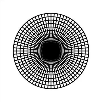 Polar grid of 10 concentric circles and 5degrees steps Stock Illustration