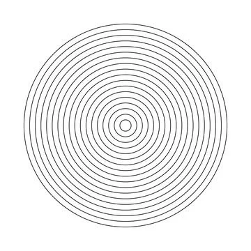 Polar grid pattern of 17 concentric circles. Wheel of life. Coaching blank Stock Illustration