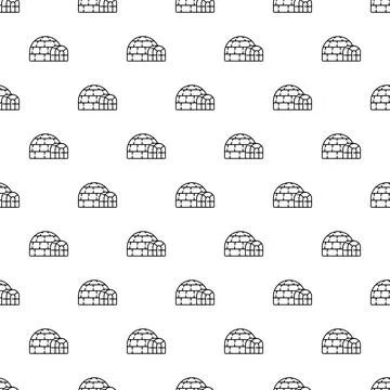 Polar igloo pattern seamless Stock Illustration