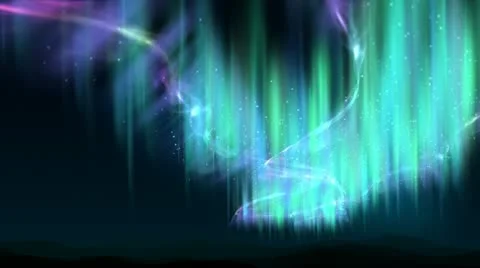 Polar lights effect with alpha channel Stock Footage 11281340