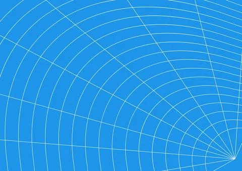 Polar perspective grid radial concentric circle vector background blue Stock Illustration