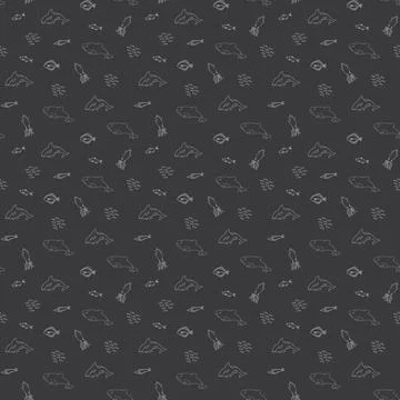 Polar sea animals seamless pattern. Cute Cartoon arctic animals, marine anima Stock Illustration