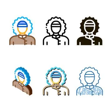 Polar series man icon vector outline symbol Stock Illustration