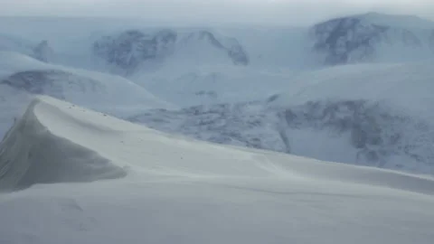 Polar snowdrift blowing in katabatic wind Stock Footage 228267002