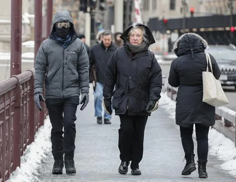 Polar vortex to bring sub-zero temperatures, Chicago, USA - 29 Jan 2019 Stock Photos