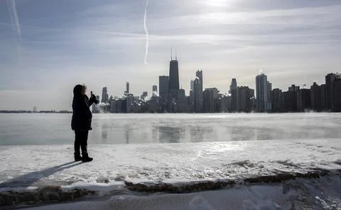 Polar vortex to bring sub-zero temperatures, Chicago, USA - 31 Jan 2019 Stock Photos