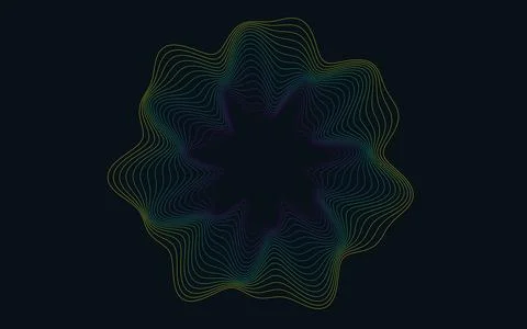 Polar Wave Interference Abstract Geometric Pattern Background Stock Illustration