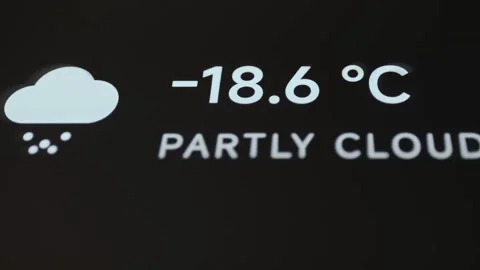 Polar Weather Report Showing Minus 18.6 Degrees And Partly Cloudy 4K Stock Footage 341313341