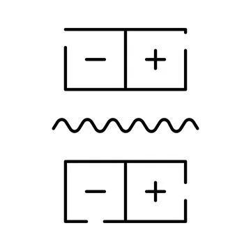 Polarity concept creating electronic signal wave Stock Illustration