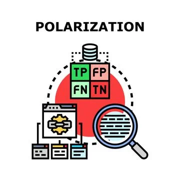 Polarization concept in data science analysis Stock Illustration