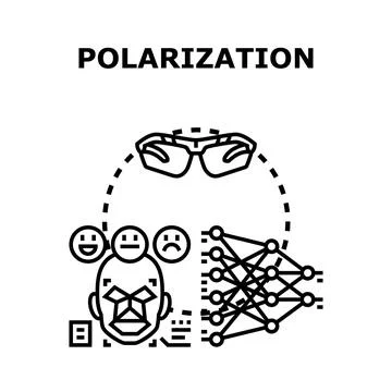 Polarization concept with perception and data analysis Stock Illustration