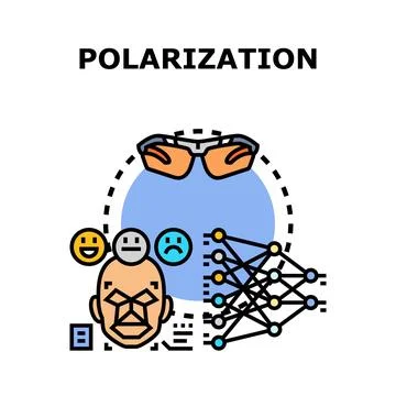 Polarization concept with perception and data analysis Stock Illustration