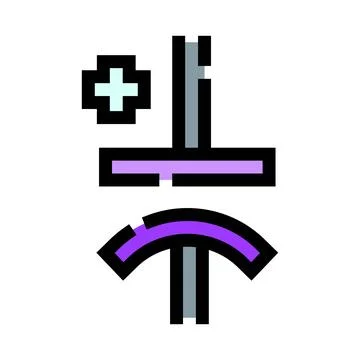 Polarized capacitor symbol representing electronic circuit component Stock Illustration