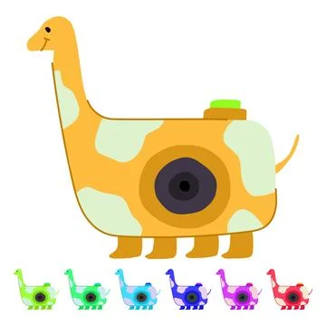 Polaroid camera toy vector cartoon graphic Stock Illustration
