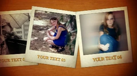 Polaroid on table.zip 스톡 After Effects