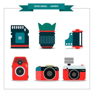 Polaroids and photographic elements Stock Illustration