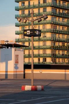 Pole and building Stock Photos