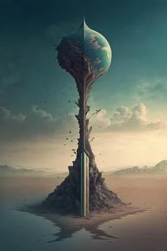 Pole of collapsing Stock Illustration