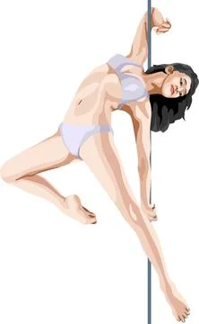 Pole Dance Girl Stock Illustration