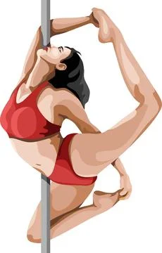 Pole Dance Girl Stock Illustration