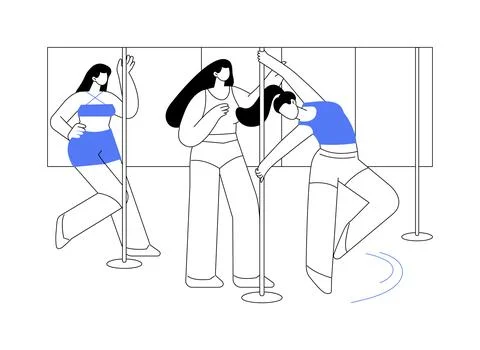 Pole dance instructor isolated cartoon vector illustrations. Stock Illustration