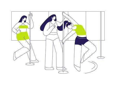 Pole dance instructor isolated cartoon vector illustrations. Stock Illustration