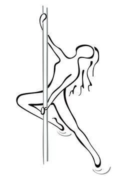 Pole dance pose Stock Illustration