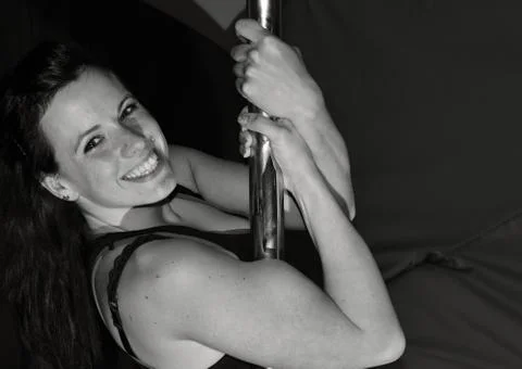 Pole dance smile Stock Photos