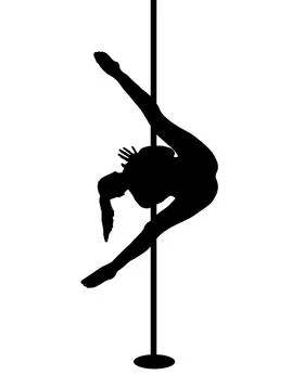 Pole Dance sport , silhouette Stock Illustration