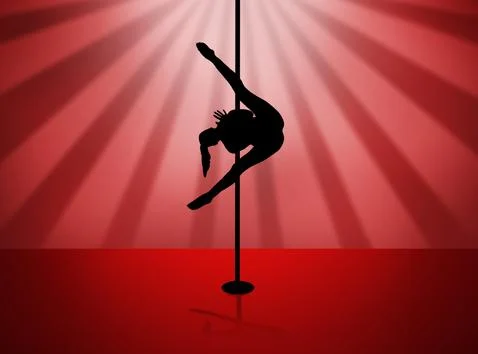 Pole Dance sport , silhouette Stock Illustration