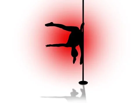 Pole Dance sport , silhouette Stock Illustration