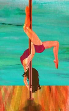 Pole Dancer 스톡 일러스트