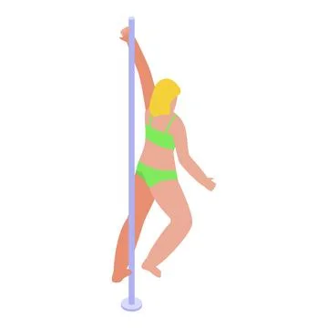 Pole dancer performing on stage, showing flexibility and strength Stock Illustration