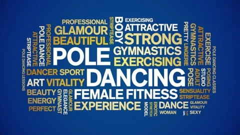 Pole Dancing animated word cloud,animation tag kinetic typography seamless loop Stock Footage 267098899
