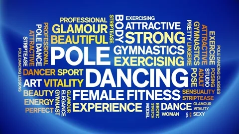 Pole Dancing animated word cloud,animation tag kinetic typography seamless loop Stock Footage 267099519