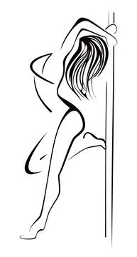 Pole dancing Stock Illustration