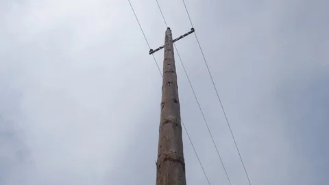 Pole electric electrico poste palo sun sol contraluz 1 Stock Footage 109177106
