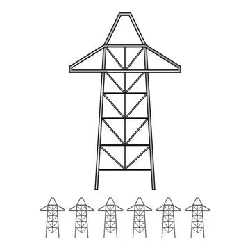 Pole electric pylon cartoon vector graphic Stock Illustration