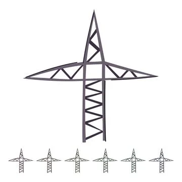 Pole electric pylon vector cartoon graphic Stock Illustration