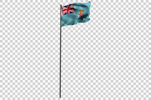 Pole with Fiji flag イラスト素材