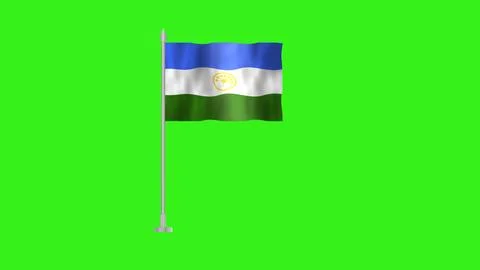 Pole Flag of Bashkortostan, Bashkortostan Pole flag waving in the wind on G.. Stock Illustration