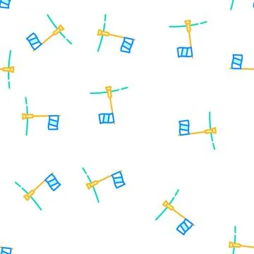 Pole flag big vector seamless pattern Stock Illustration