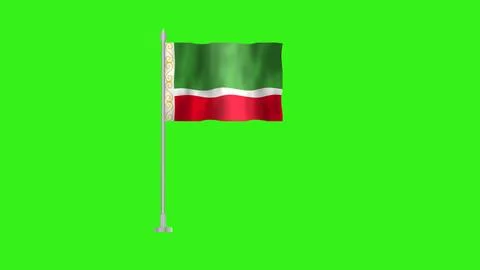 Pole Flag of Chechen republic, Chechen republic Pole flag waving in the win.. Stock Illustration