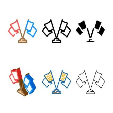Pole flag color icon vector looks Illustrazione stock
